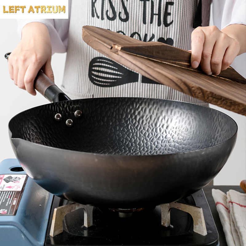Wok Electric Flat - Carbon Steel Wok Pan 32cm Stir
