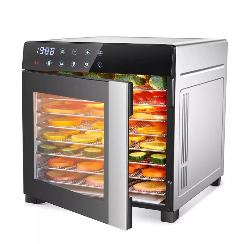 Dehydrator Tray Electric - 8-Tray Stainless Steel,600W with 4 Presets