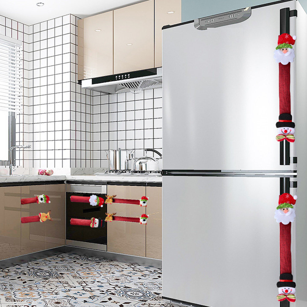 Kitchen Appliances For.Xmas - 8Pcs Xmas Fridge Handle Covers Festive