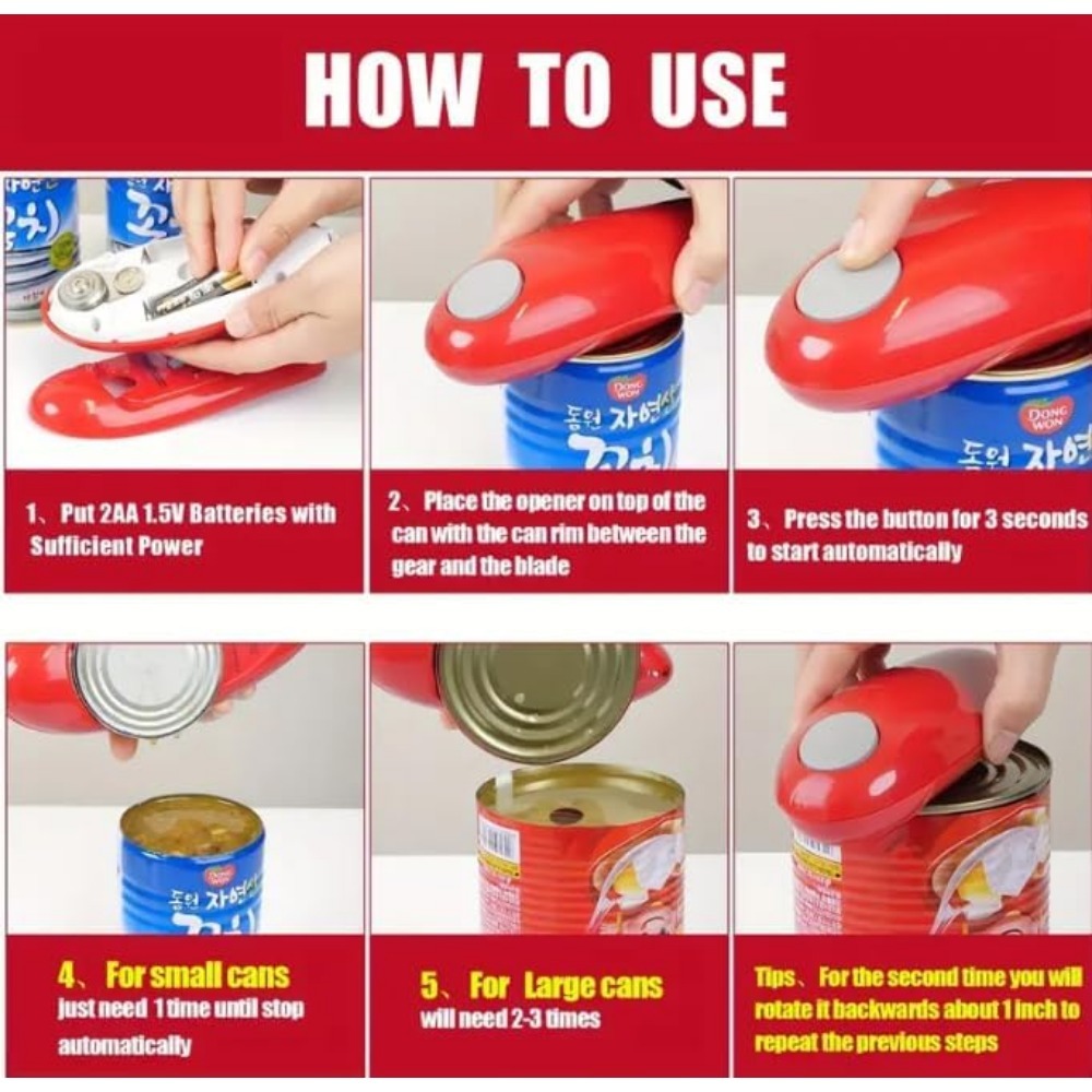 1pc Red Electric Can Opener Bo - Wine Opener Electric ulasan dan harga