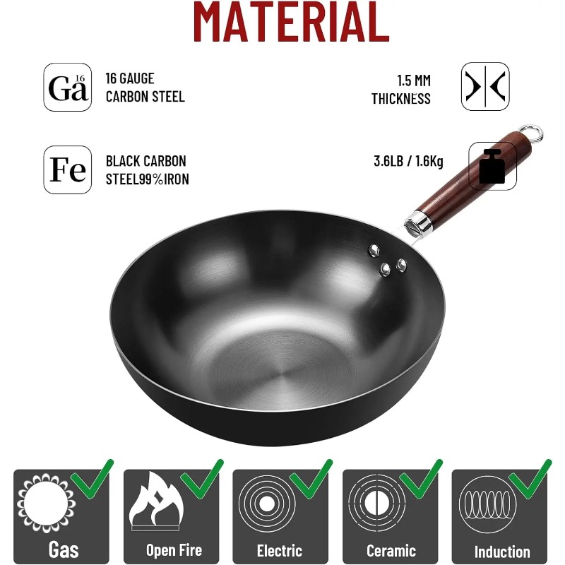 Flat Bottom Wok Pan 32cm Skill - Wok Electric Flat ulasan dan harga