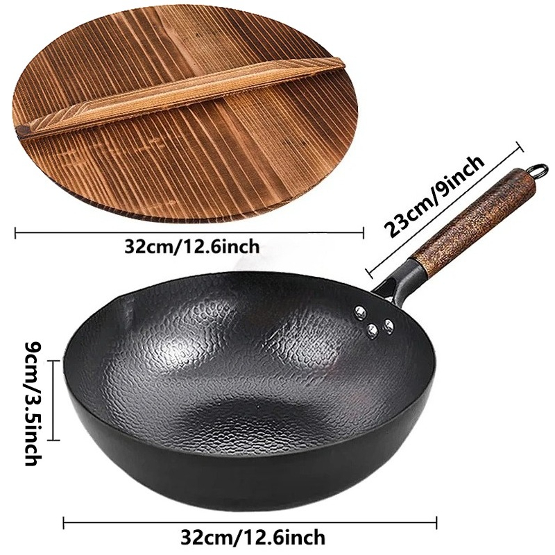 Carbon Steel Wok Pan 32cm Stir - Wok Electric Flat ulasan dan harga