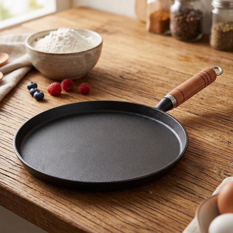 20/23/26cm Cast Iron Frying Pa - Crepe Maker Non Stick ulasan dan harga