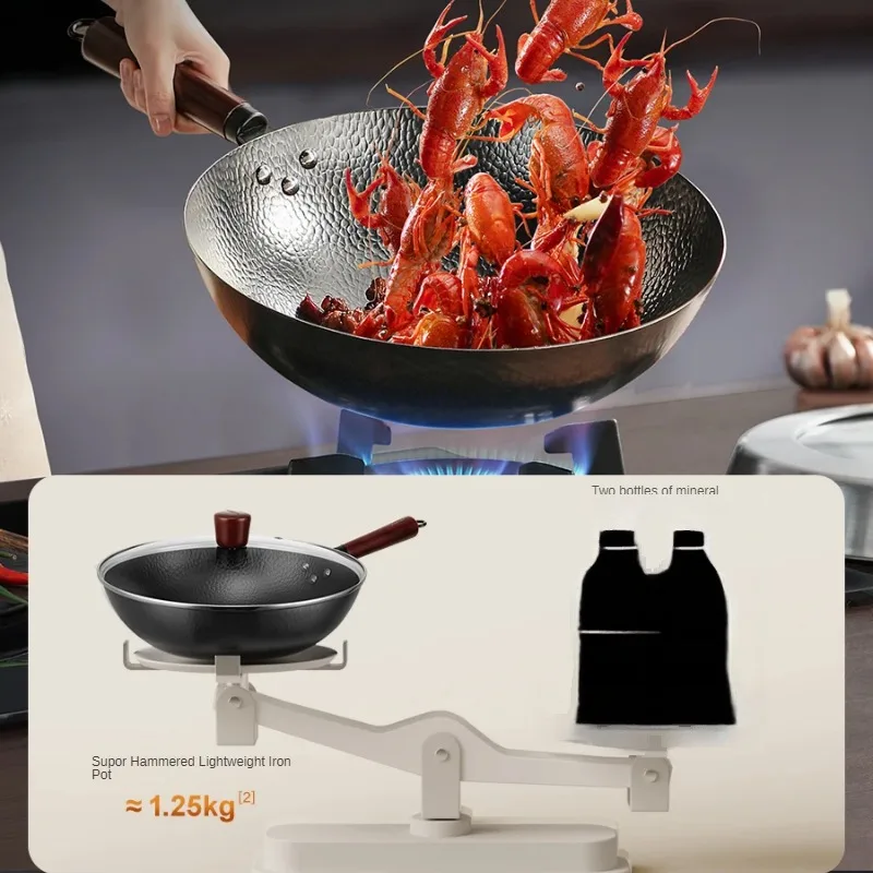Steel Wok Pan 32cm Stir Fry Wo - Wok Electric Flat ulasan dan harga