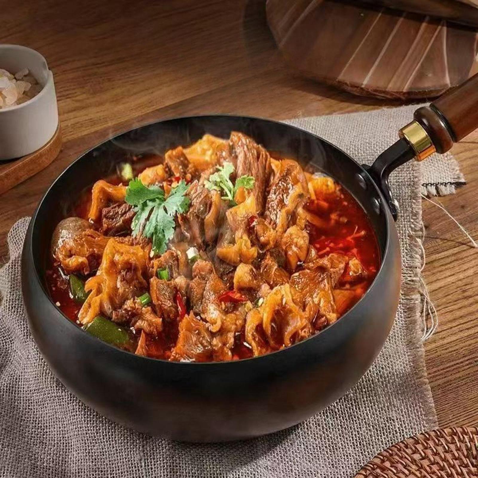24cm Fine Iron Wok Pan  Stir F - Wok Electric Flat ulasan dan harga