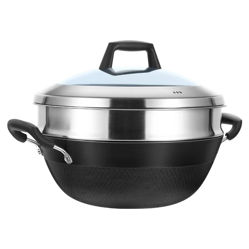 Flat bottom frying pan Stainle - Wok Electric Flat ulasan dan harga