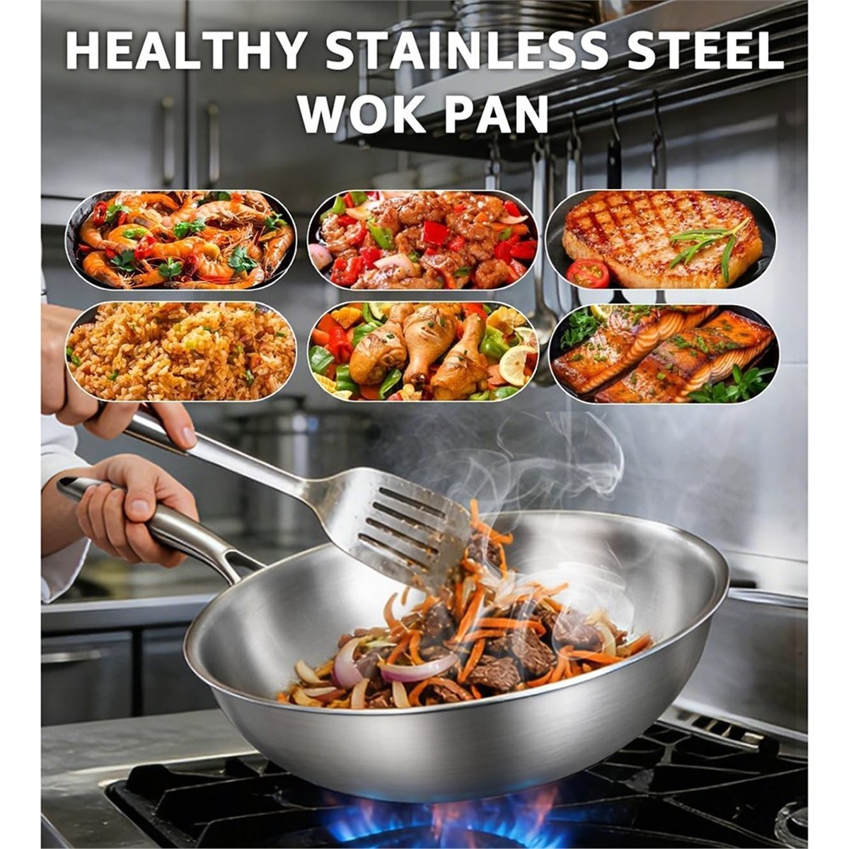 12 Inch Tri-Ply Stainless Stee - Wok Electric Flat ulasan dan harga
